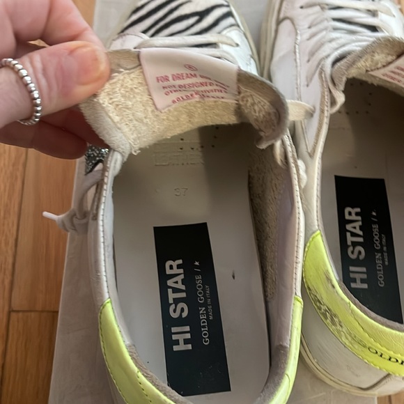  HI STAR CLASSIC Leather  Zebra Toe Lemon Back  SIZE 37